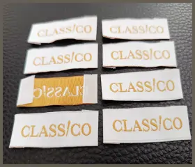 Dokuma etiket çeşitleri; yaka etiketi, ense etiketi ve marka etiketi modelleri